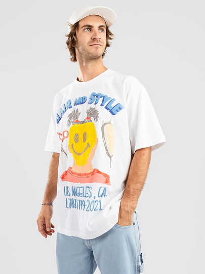Market Smiley Barbershop T-Shirt valkoinen