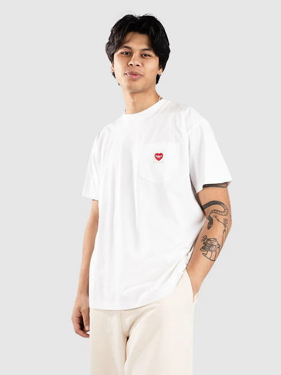 Carhartt WIP Pocket Heart T-paita valkoinen