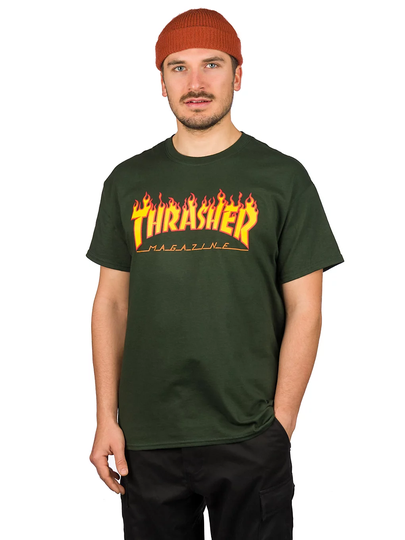 Thrasher Flame T-Shirt vihreä