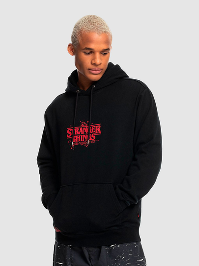 Quiksilver X Stranger Things Official Logo Hoodie musta
