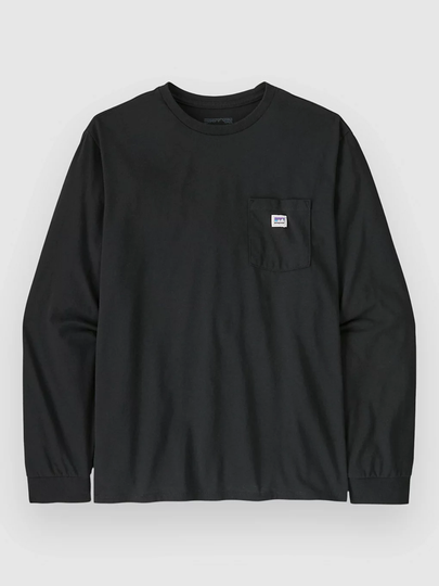 Patagonia Shop Sticker Pocket Responsibili Pitkähihainen T-paita musta