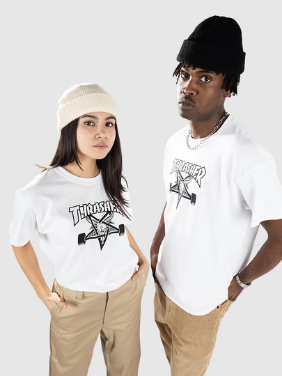 Thrasher Skate Goat T-paita valkoinen