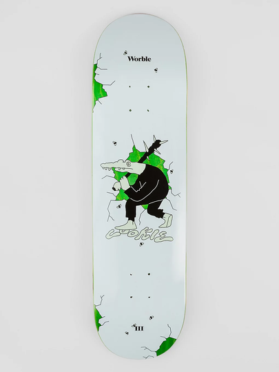 Worble Cookie 8.5" Skateboard Deck valkoinen