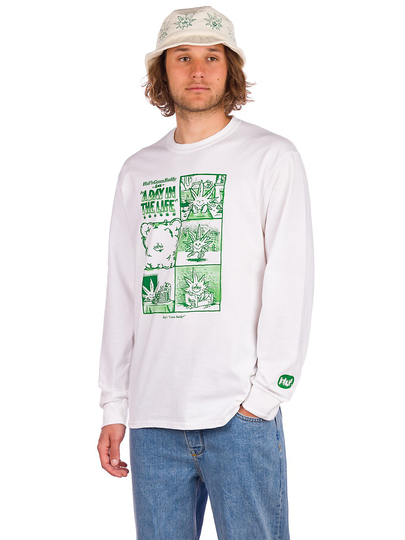 HUF Day In The Life Long Sleeve T-Shirt valkoinen