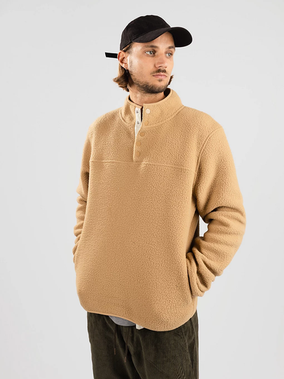Tentree Sherpa Quarter Snap Sweater ruskea