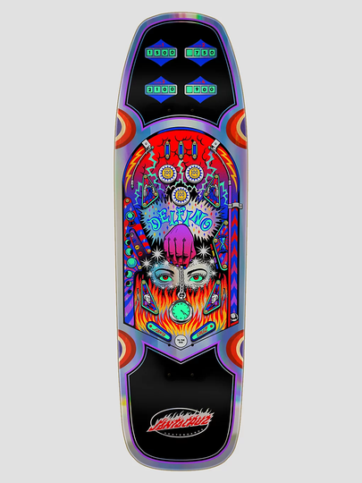Santa Cruz Delfino Pinball Shaped 9.14" Skeittilaudan dekki musta