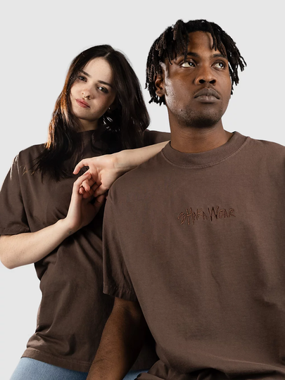 Shaka Wear 7.5 Oz Logo T-paita ruskea