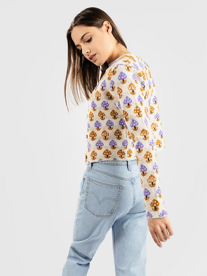 HUF Shroom Cropped Cardigan kuviotu