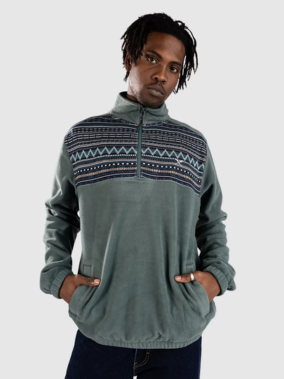 Iriedaily Kneece Troyer Half-Zip Fleeceneule vihreä