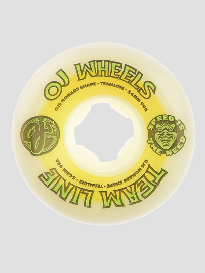 OJ Wheels Team Line Original Hardline 99A 54mm Wheels valkoinen
