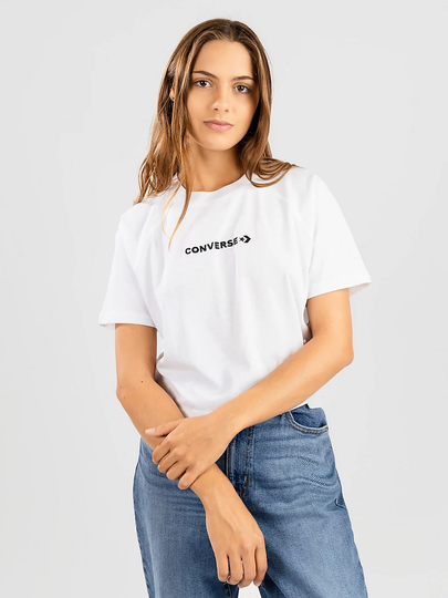 Converse Cf Strip Wordmark Slim Crop T-Shirt valkoinen