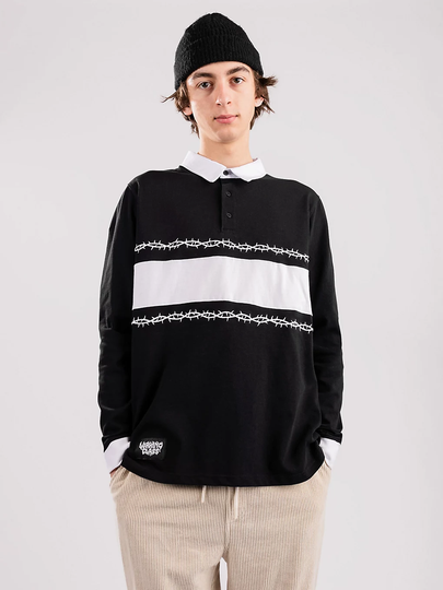 Lurking Class Double Thorn Rugby Longsleeve T-Shirt musta