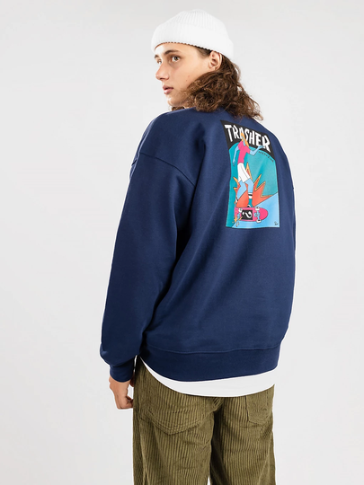 Thrasher Hurricane By Parra Crewneck Sweater sininen