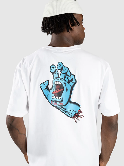 Santa Cruz Screaming Hand Chest T-paita valkoinen