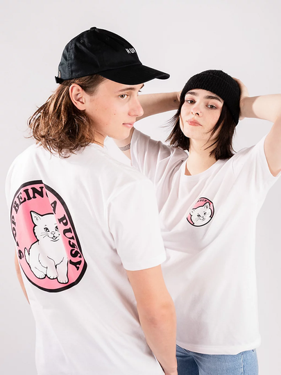 RIPNDIP Stop Being A Pussy T-Shirt valkoinen