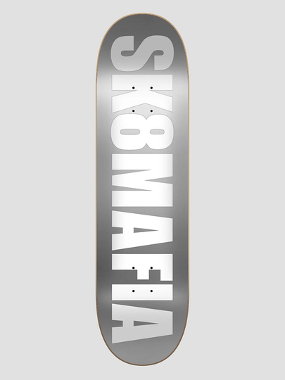 SK8 Mafia Og Logo Silver Foil 8.3"X32" Skeittilaudan dekki kuviotu