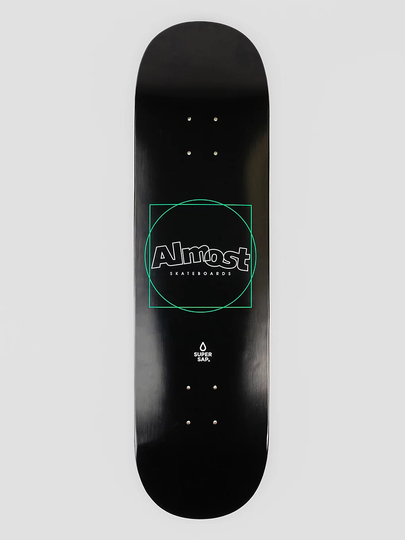 Almost Greener Super Sap R7 8.5" Skateboard Deck musta