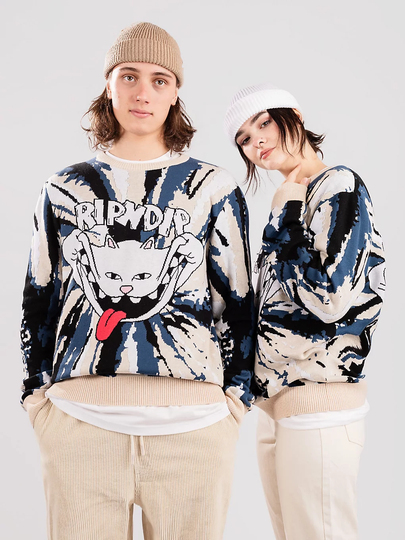 RIPNDIP Big Smile Knit Sweater tiedye