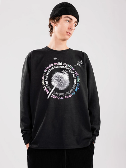 HUF Dandelion Long Sleeve T-Shirt musta
