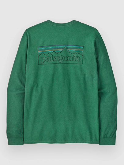Patagonia P-6 Logo Responsibili Pitkähihainen T-paita vihreä