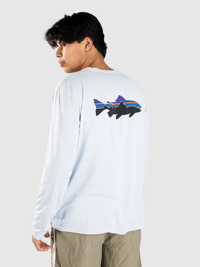 Patagonia Cap Cool Daily Graphic Longsleeve Lycra valkoinen