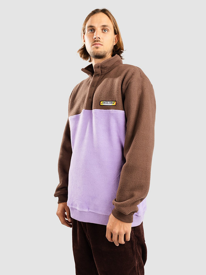 Santa Cruz Sundown Ray Strip Polar Fleece Sweater ruskea