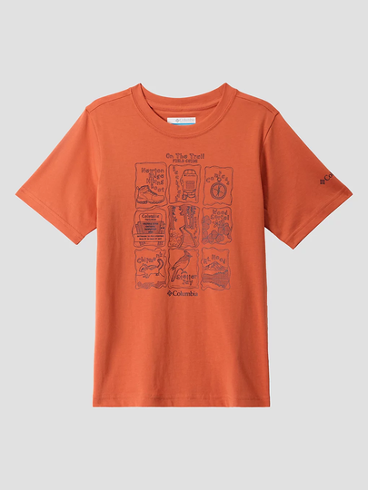 Columbia Valley Creek Short Sleeve Graphic Kids T-Paita oranssi