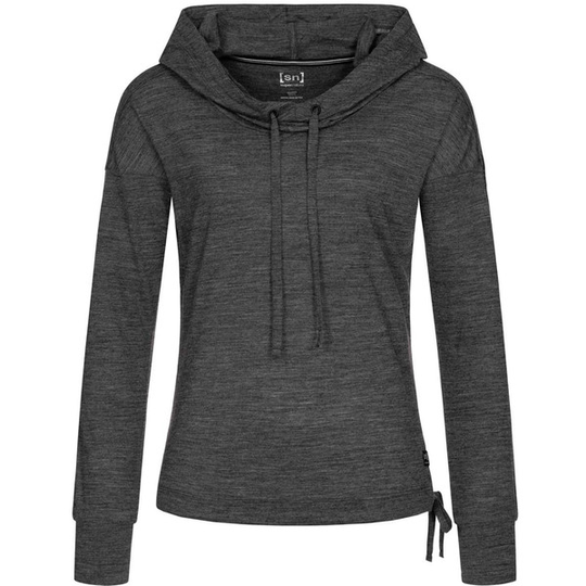 Supernatural W Waterfront Funnel Hoody - Caviar Melange - Naiset - XS