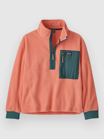 Patagonia Microdini 1/2 Kids Half-Zip Fleeceneule pinkki