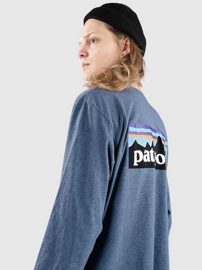 Patagonia P-6 Logo Responsibili Pitkähihainen T-paita sininen