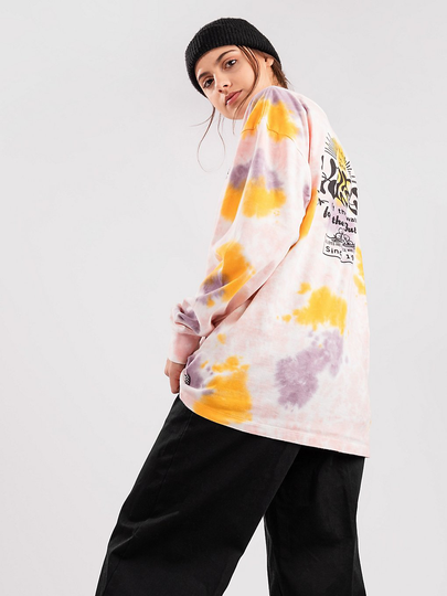 Vans Mascy Grunge Wash BF Long Sleeve T-Shirt tiedye