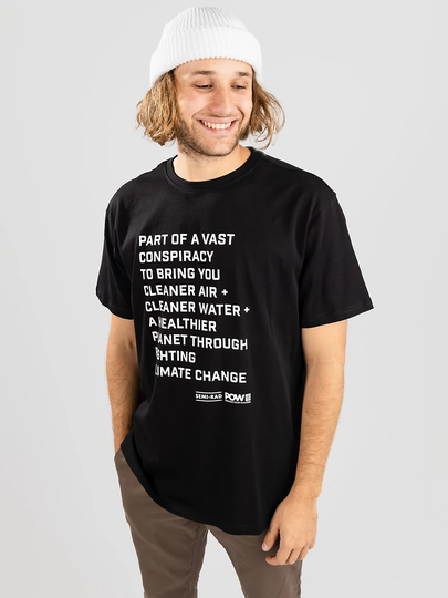 POW Protect Our Winters Conspiracy Chest Print T-Shirt musta