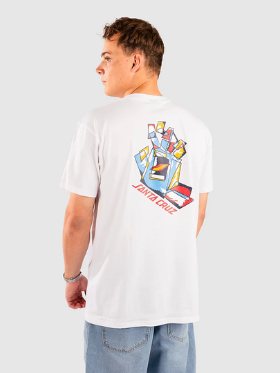 Santa Cruz Screaming Scratched Hand Chest T-paita valkoinen