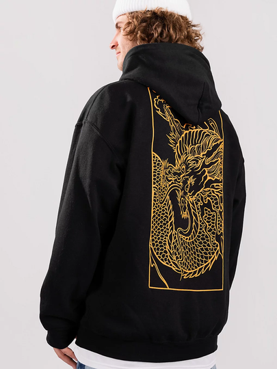 Empyre Golden Dragon Hoodie musta