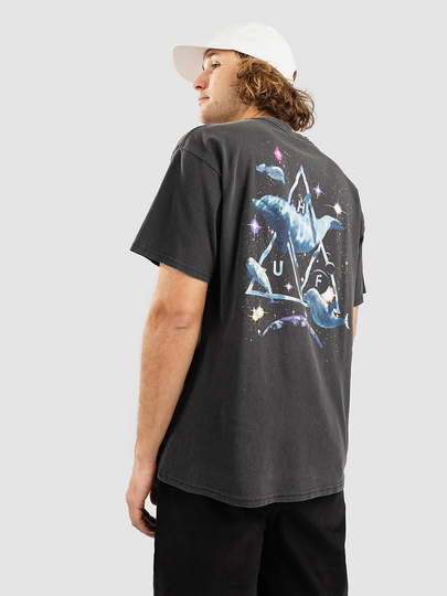 HUF Space Dolphins Washed T-Shirt musta