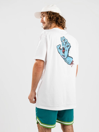 Santa Cruz Screaming Hand Chest T-Shirt valkoinen