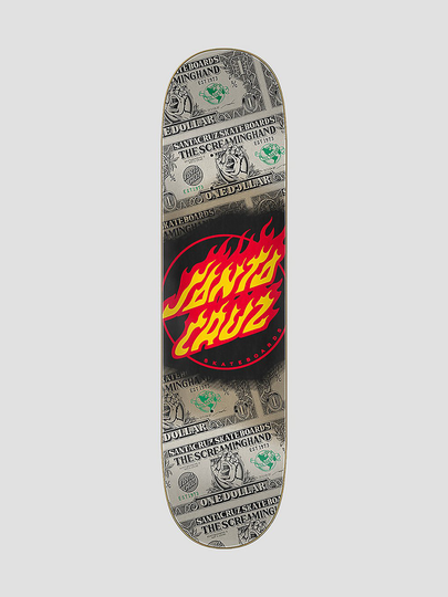 Santa Cruz Dollar Flame Dot 8.0" Skateboard Deck musta