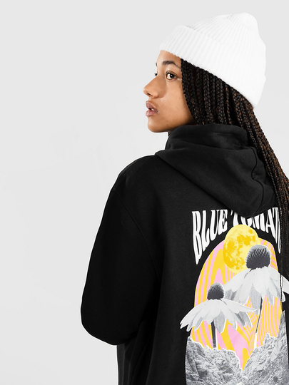 Blue Tomato Moon Flowers Hoodie musta