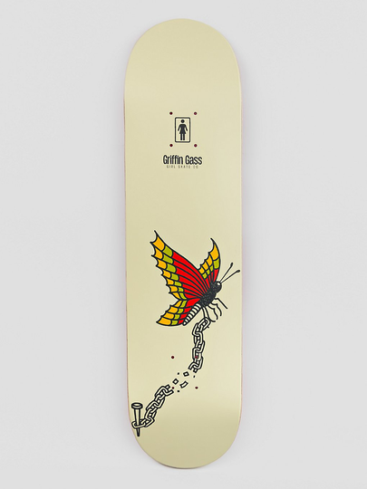 Girl Gass Break Chain 8.0" Skateboard Deck valkoinen