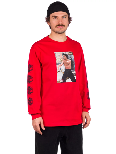 DGK X Bruce Lee Like Echo Long Sleeve T-Shirt punainen