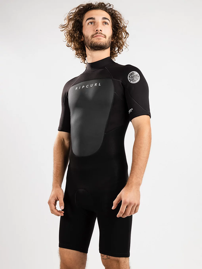 Rip Curl Omega 2mm Back Zip Shorty Wetsuit musta