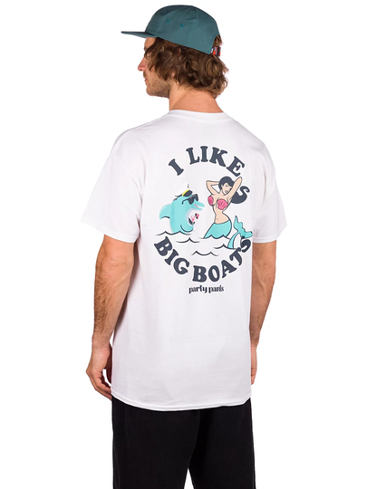 Party Pants I Like Big Boats T-Shirt valkoinen