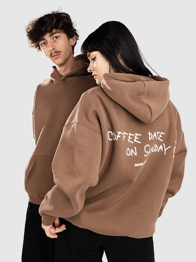 Another Cotton Lab Coffee Date Oversized Huppari ruskea