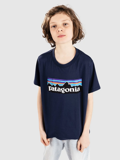 Patagonia P-6 Logo Kids T-Paita sininen