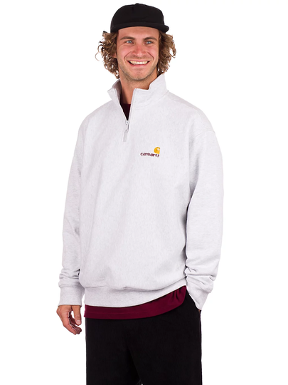 Carhartt WIP American Script Zip Hoodie harmaa