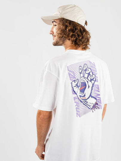 Santa Cruz Split Strip Hand T-Shirt valkoinen
