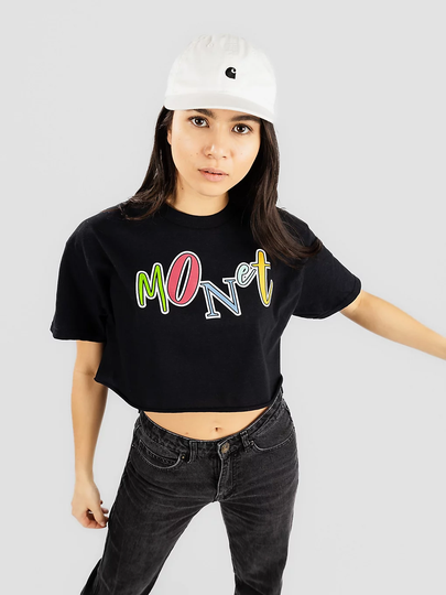 Monet Skateboards Jazzletters Cropped T-Shirt musta