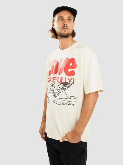 Market Love Carefully T-Shirt valkoinen