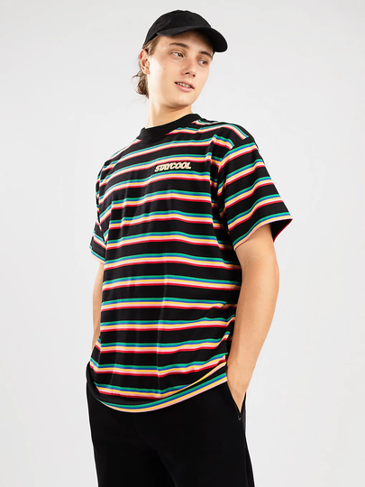 Staycoolnyc Rainbow Stripe T-Shirt musta
