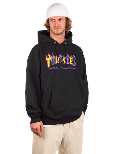 Thrasher Double Flame Hoodie musta